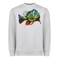 Heather Grey Peacock Bass Illustrations Heavyweight Sweatshirt - LillyAllenDesigns