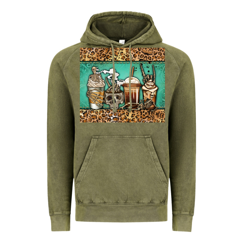 Skeleton Coffee Cups Vintage Hoodie by Jasminsmagicworld | Teevron