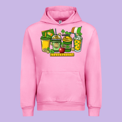 St. Patrick's Day Teacher Coffee Cups Urban Hoodie Designed By Howdyjamesfarm