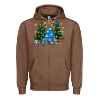 Chestnut Hannukah Christmas trees Zipper Hoodie - NancyCooperArtShop