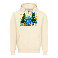 Sandshell Hannukah Christmas trees Zipper Hoodie - NancyCooperArtShop
