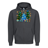 Smoke Hannukah Christmas trees Zipper Hoodie - NancyCooperArtShop