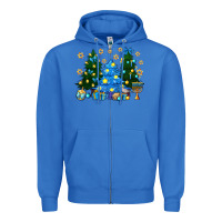 True Royal Hannukah Christmas trees Zipper Hoodie - NancyCooperArtShop