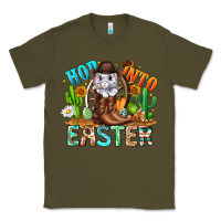 Army Green Hop Into Easter Bunny Western Classic Tee - CowhideDigitalArt