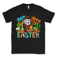 Black Hop Into Easter Bunny Western Classic Tee - CowhideDigitalArt