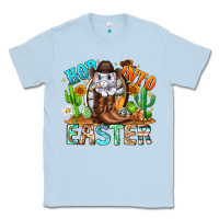 Dusty Blue Hop Into Easter Bunny Western Classic Tee - CowhideDigitalArt
