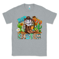 Heather Grey Hop Into Easter Bunny Western Classic Tee - CowhideDigitalArt