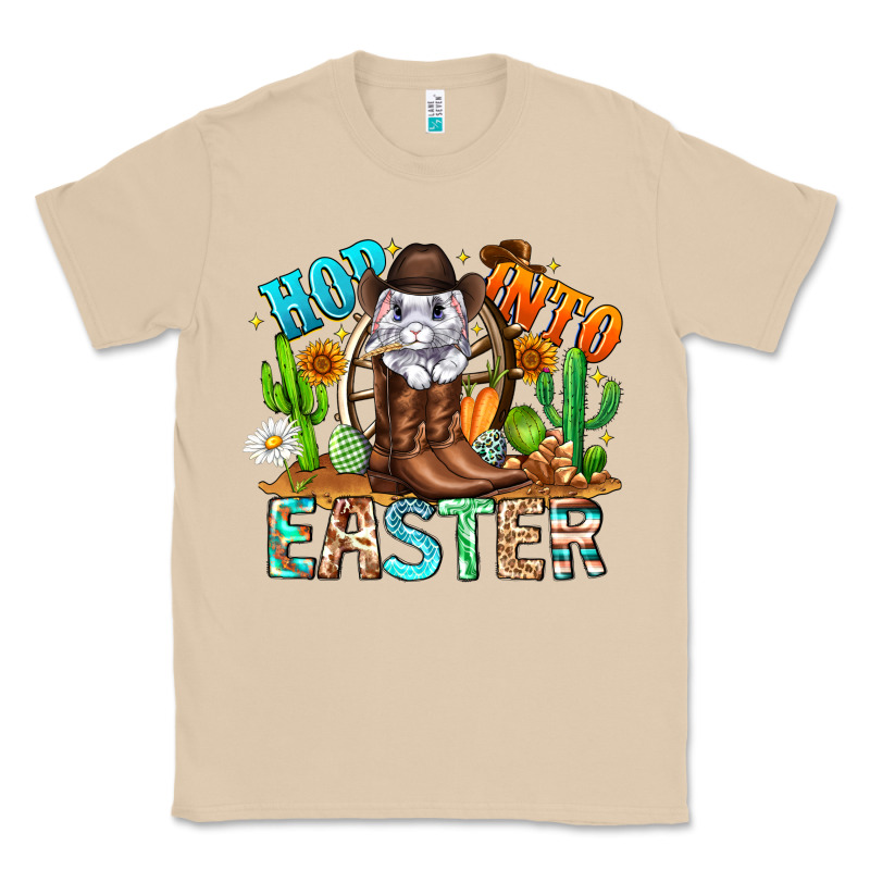 Hop Into Easter Bunny Western Classic Tee by CowhideDigitalArt | Teevron