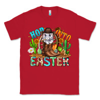 Red Hop Into Easter Bunny Western Classic Tee - CowhideDigitalArt