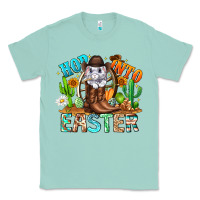 Seafoam Hop Into Easter Bunny Western Classic Tee - CowhideDigitalArt