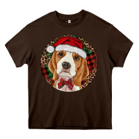 Chocolate Brown beagle christmas ornament Heavy Core Tee - RanaPortraitStore