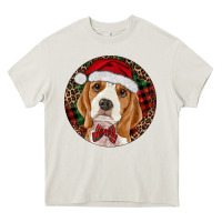 Cream beagle christmas ornament Heavy Core Tee - RanaPortraitStore