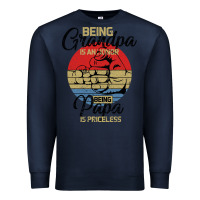 Navy Being Grandpa İs An Honor Being Papa İs Priceless Premium Sweatshirt - Bettercallsaul