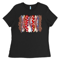 Black baseball brushstroke Ladies Tee - Zillion Design Studio