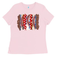 Bubblegum Pink baseball brushstroke Ladies Tee - Zillion Design Studio