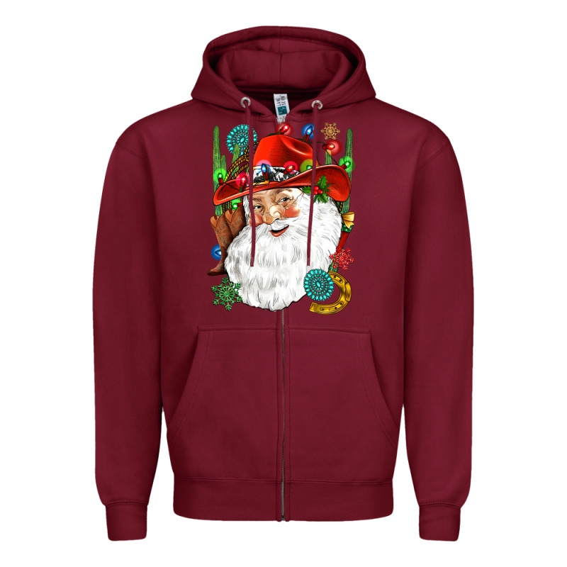Cowboy Santa Zipper Hoodie by NancyCooperArtShop | Teevron