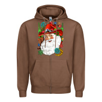 Chestnut Cowboy Santa Zipper Hoodie - NancyCooperArtShop
