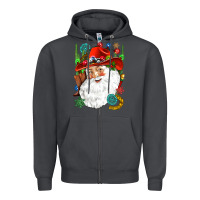Smoke Cowboy Santa Zipper Hoodie - NancyCooperArtShop