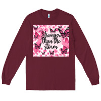 Burgundy stronger than the storm Long Sleeve Tee - MaliasSmallBusiness