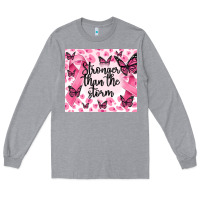 Heather Grey stronger than the storm Long Sleeve Tee - MaliasSmallBusiness