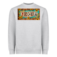 Heather Grey jesus western patterns license plate template Heavyweight Sweatshirt - BarkalooDesign