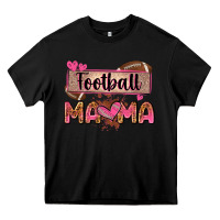 Black football mama with leopard Heavy Core Tee - Zillion Design Studio