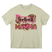 Mossy football mama with leopard Heavy Core Tee - Zillion Design Studio