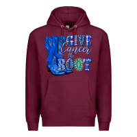 Burgundy give cancer the boot colon cancer blue ribbon nca Premium Hoodie - NancyCooperArtShop