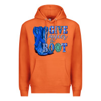 Carrot give cancer the boot colon cancer blue ribbon nca Premium Hoodie - NancyCooperArtShop