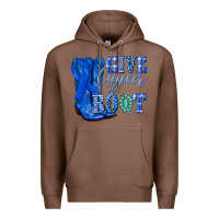 Chestnut give cancer the boot colon cancer blue ribbon nca Premium Hoodie - NancyCooperArtShop