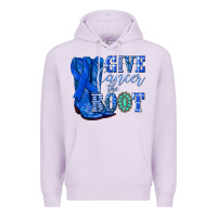 Lilac give cancer the boot colon cancer blue ribbon nca Premium Hoodie - NancyCooperArtShop