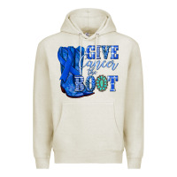Oatmeal Heather give cancer the boot colon cancer blue ribbon nca Premium Hoodie - NancyCooperArtShop