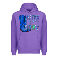 Purple give cancer the boot colon cancer blue ribbon nca Premium Hoodie - NancyCooperArtShop