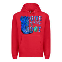 Red give cancer the boot colon cancer blue ribbon nca Premium Hoodie - NancyCooperArtShop