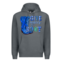 Rock give cancer the boot colon cancer blue ribbon nca Premium Hoodie - NancyCooperArtShop