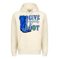 Sandshell give cancer the boot colon cancer blue ribbon nca Premium Hoodie - NancyCooperArtShop