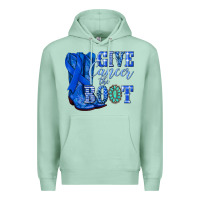 Seafoam give cancer the boot colon cancer blue ribbon nca Premium Hoodie - NancyCooperArtShop