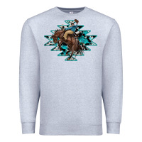 Heather Grey western cowboy Premium Sweatshirt - RanaPortraitStore