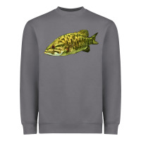 Storm Smallmouth Bass Fish Illustrations Heavyweight Sweatshirt - LillyAllenDesigns