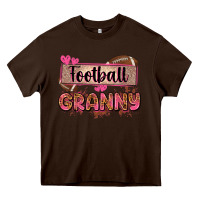 Chocolate Brown football granny with leopard Heavy Core Tee - Zillion Design Studio