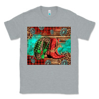 Heather Grey country boots and cowboy hat christmas Classic Tee - Jasminsmagicworld