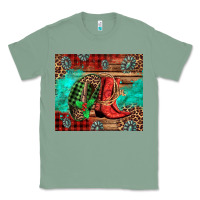 Sage country boots and cowboy hat christmas Classic Tee - Jasminsmagicworld