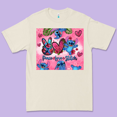 Peace Love Stitch Premium Tee Designed By Zillion Design Studio