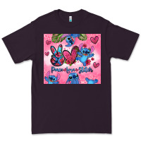 Plum peace love stitch Premium Tee - Zillion Design Studio
