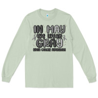 Matcha in may we wear gray brain cancer awareness Long Sleeve Tee - MaliasSmallBusiness