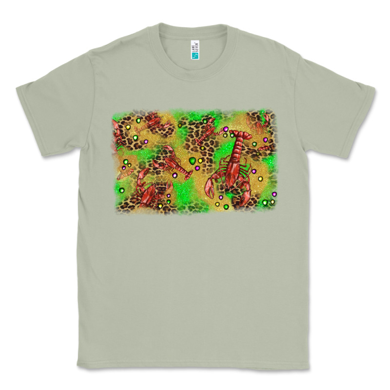 Mardi Gras Crawfish And Glitter Background Classic Tee by AdoDesignShop | Teevron