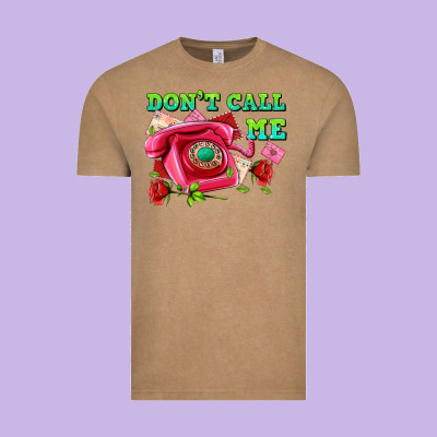 Dont Call Me With Pink Phone And Letters Vintage Tee Designed By Adodesignshop