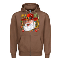 Chestnut Cowboy Santa Zipper Hoodie - NancyCooperArtShop
