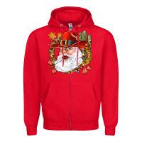Red Cowboy Santa Zipper Hoodie - NancyCooperArtShop