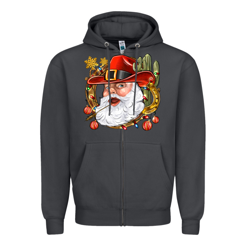 Cowboy Santa Zipper Hoodie by NancyCooperArtShop | Teevron